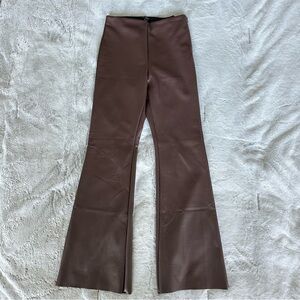 Forever 21 Brown Leather Flare Pants
